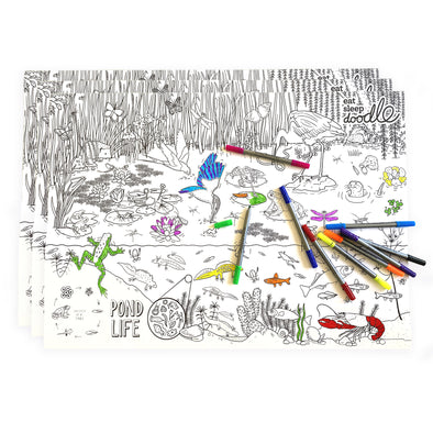 pond themed coloring  activity sheets