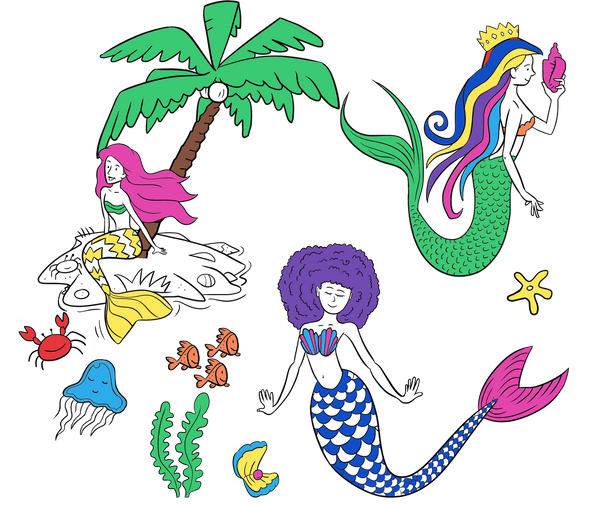 color-in mermaid gifts