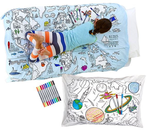color-in kids bedding