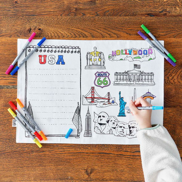 US Map placemat to go
