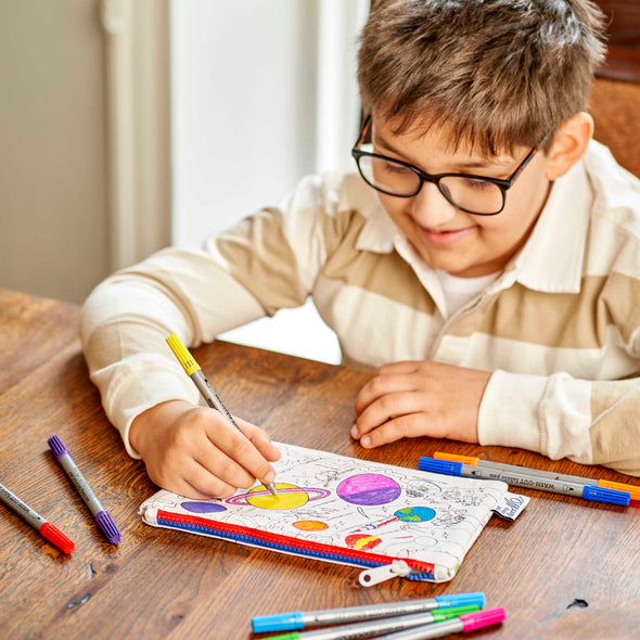 space explorer pencil case - color in & learn