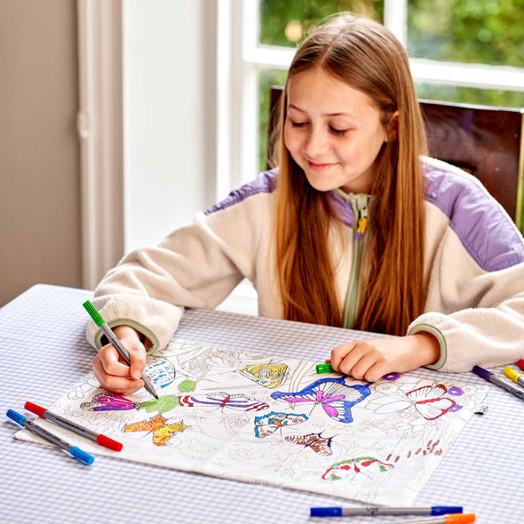 butterfly placemat to go - color in & learn