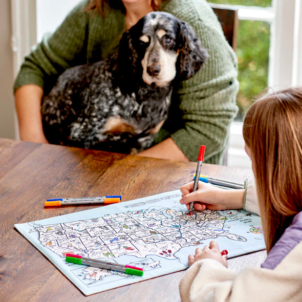 US Map placemat to go