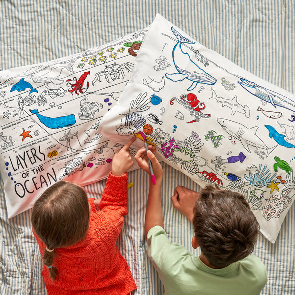 color your own under the sea pillowcase