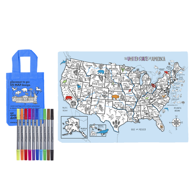 US Map placemat to go