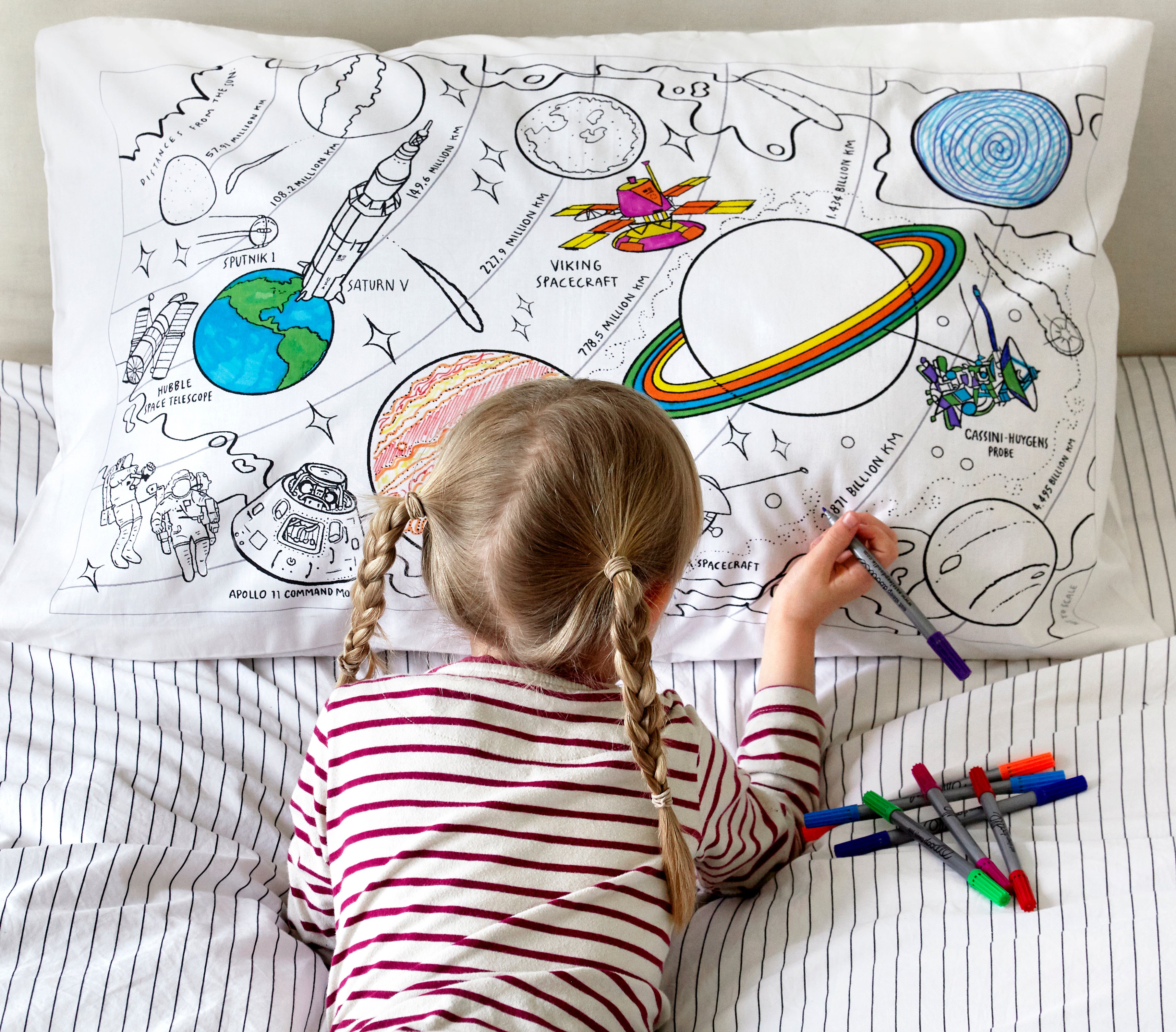 color your own space explorer pillowcase eatsleepdoodle USA