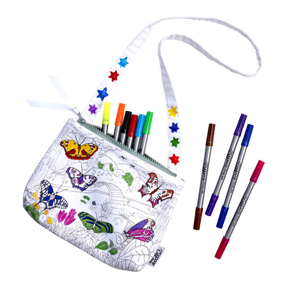 colour-in butterfly bag gift