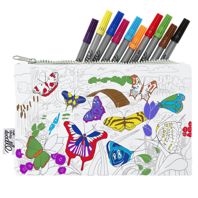 fun color in butterfly pencil case