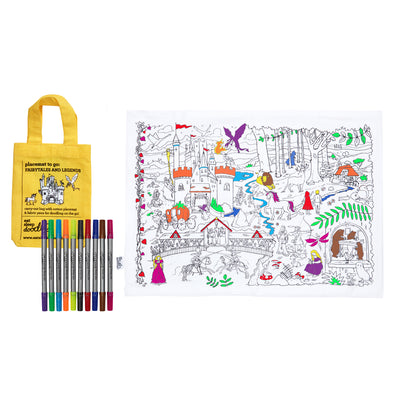 color-in fairytale placemat 