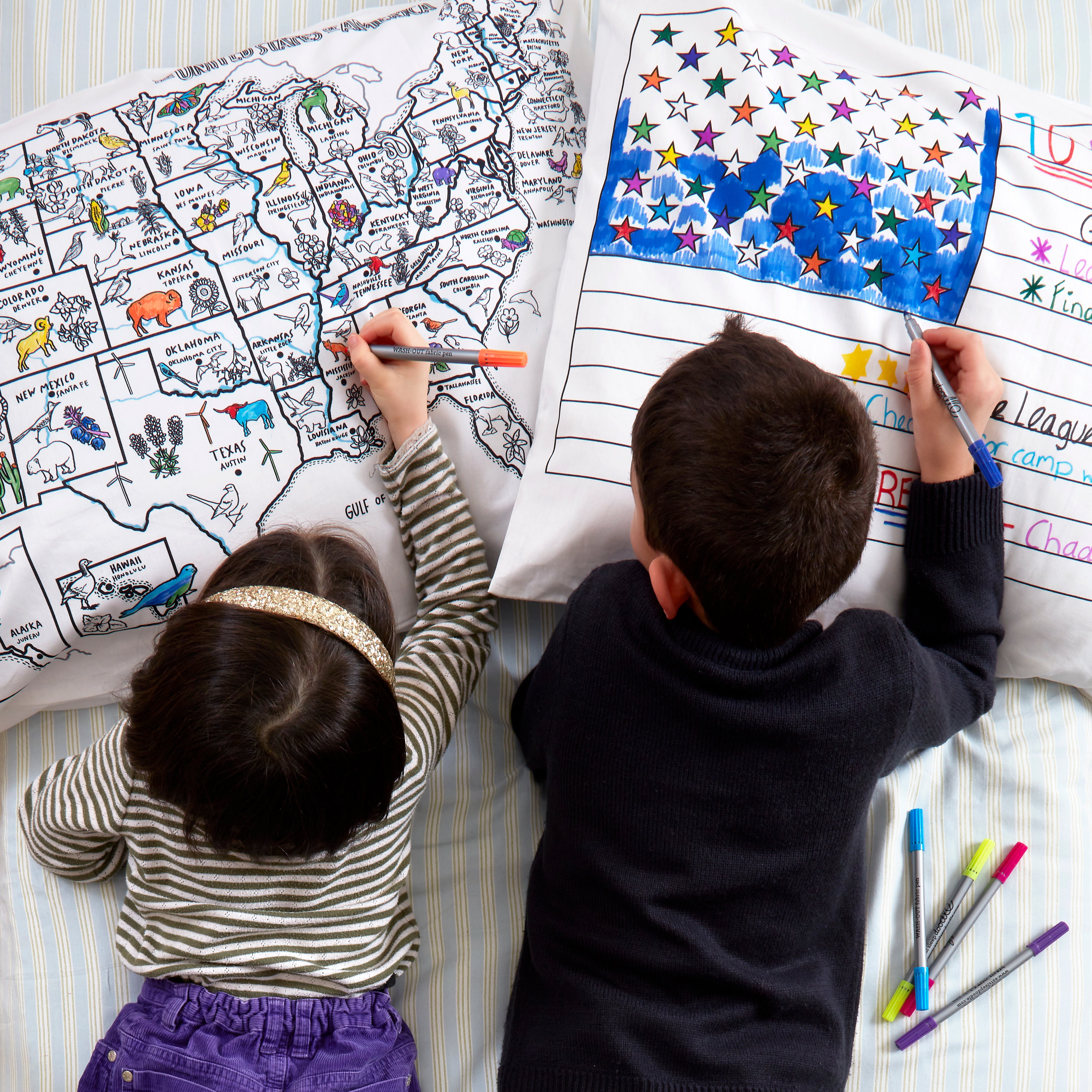 Color your deals own map pillowcase