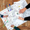 color in world map gift wrap